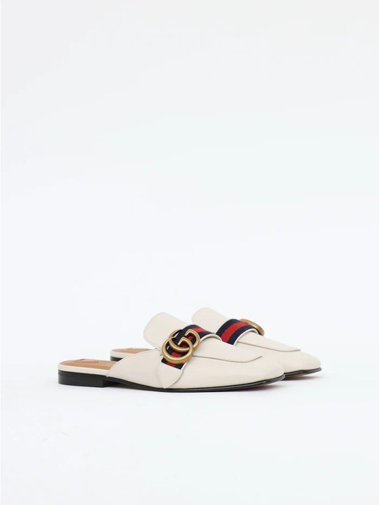 Gucci Shoes - Gucci Peyton GG Beige Mule, Size 36.5